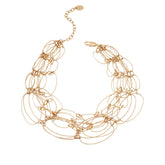 Marla Wynne Goldtone Oval Link Multistrand Adjustable Necklace 19"